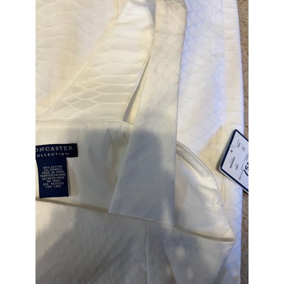 Doncaster Sheath Dress 12 White Textured Stretch Career Church NWT NEW Washable - Picture 11 of 11